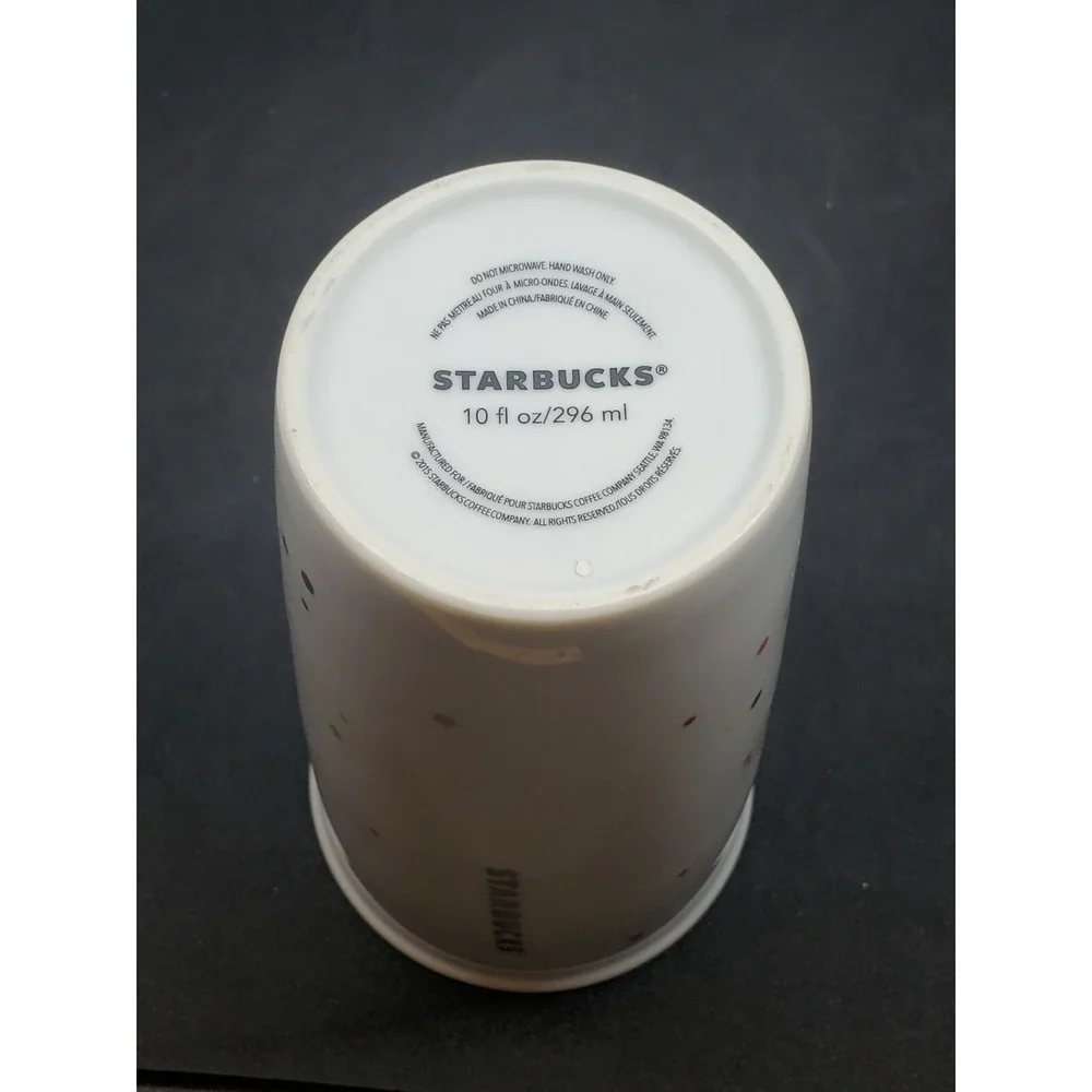 Starbucks Ceramic Travel Mug Confetti Best Day Ever Coffee 2015 White Blue Teal